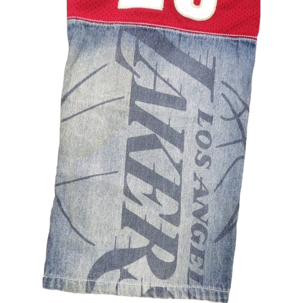VTG UNK NBA All Star Men Jeans 38 Patchwork Jersey Bryant Iverson Baggy Denim - Picture 10 of 16